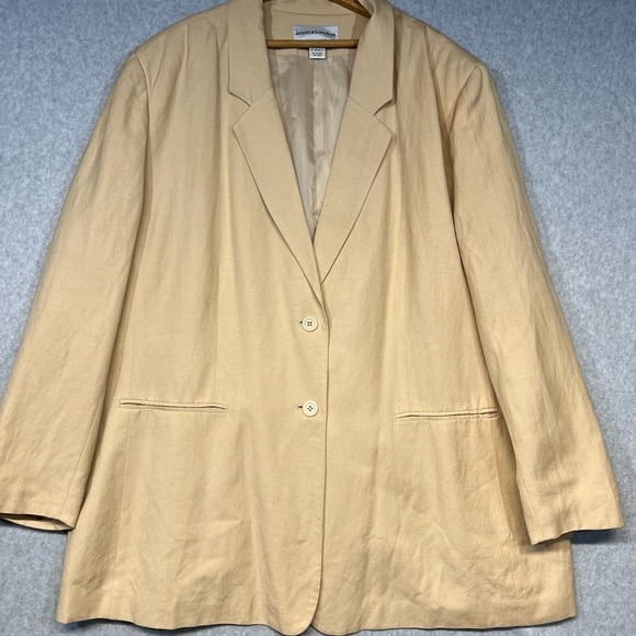 Jessica London Blazer Womens 26W Linen Blend Jacket Plus Size - Picture 2 of 7